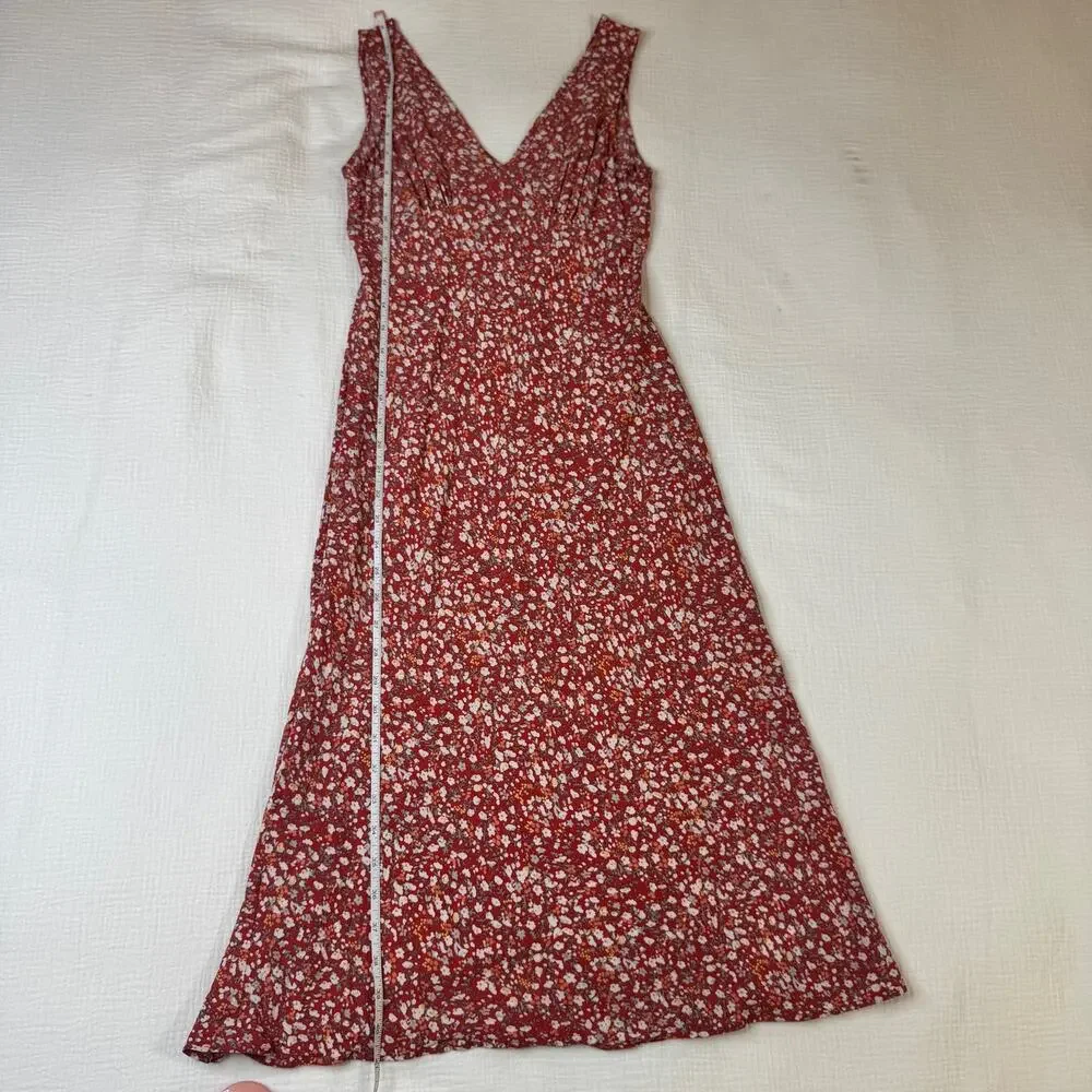 Rails Audrina Red White Ditsy Floral Midi Dress Women's Small Cottage Romantic - Picture 3 of 12